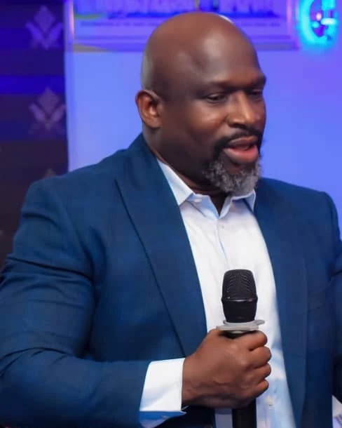 Durodola Foluso Balogun, Lead Consultant at Queensbury, speaking at an event